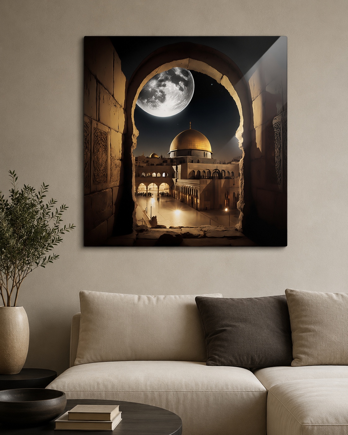 Moonlight Dome of the Rock Art