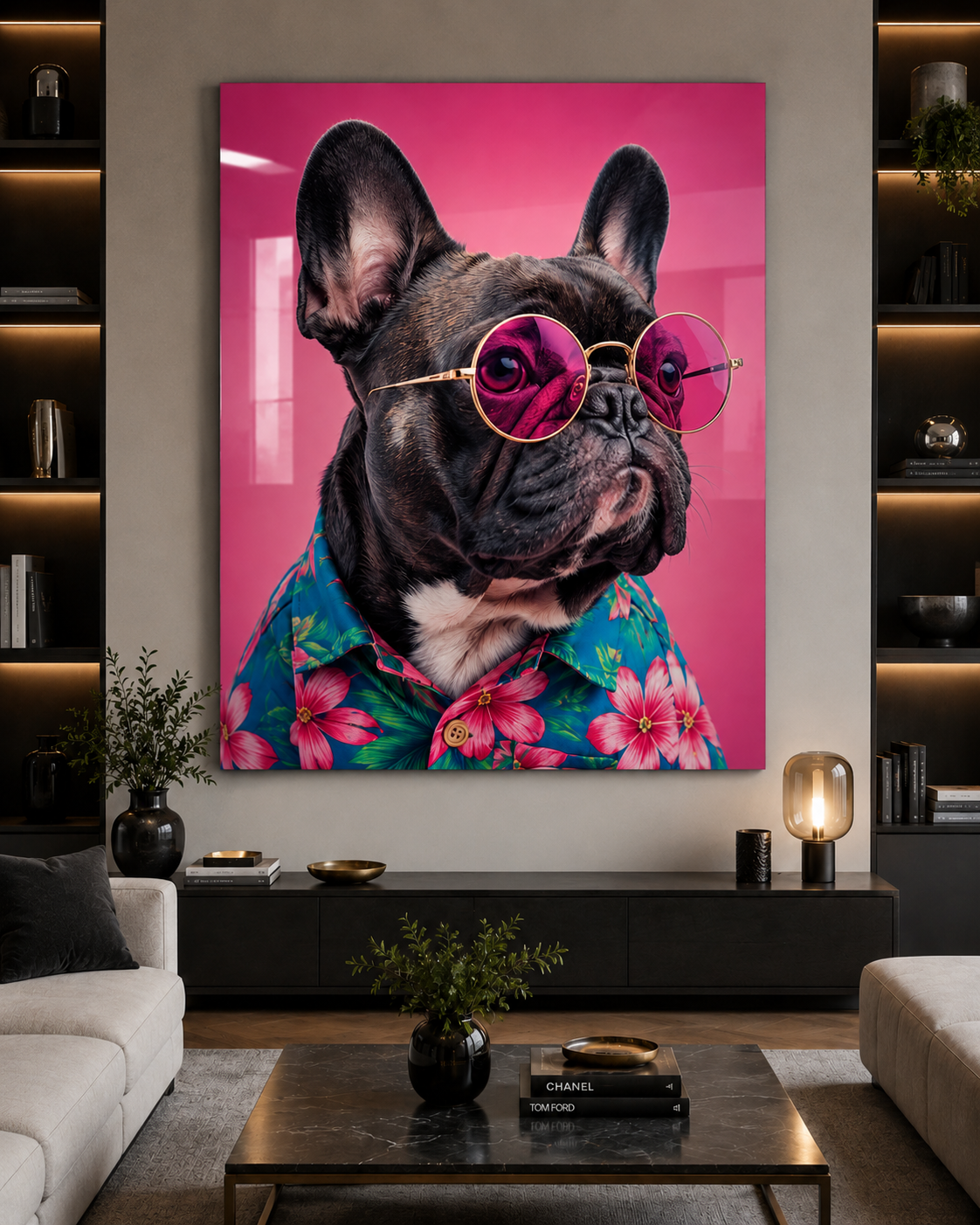 Pink Glasses Hawaiian Shirt Dog